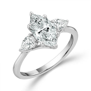 Diamond 3-Stone Ring 1.90 ct tw 14k White Gold