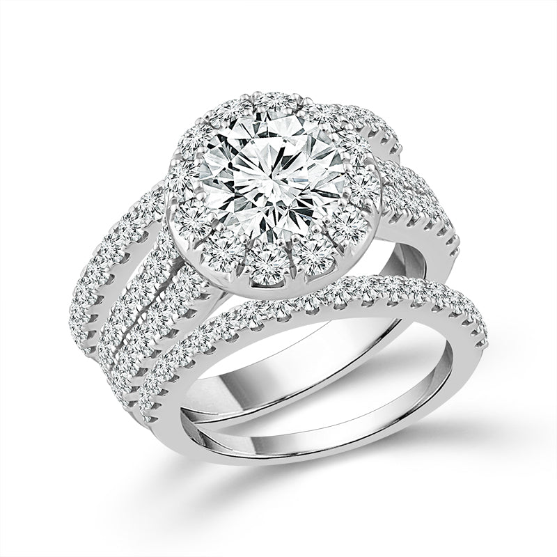 Diamond Bridal Set 4 ct tw 14k White Gold