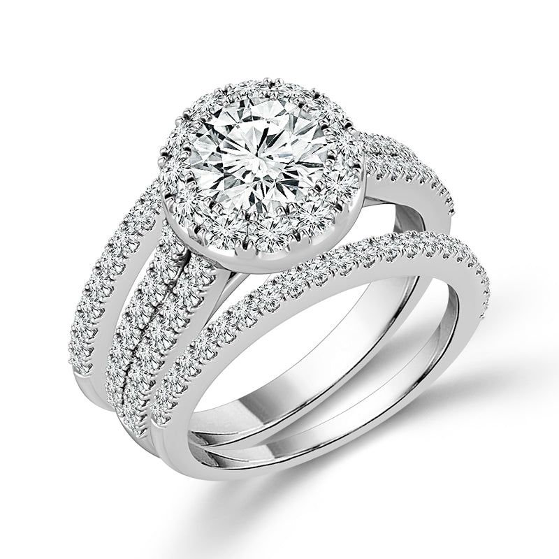 Diamond Bridal Set 2 ct tw 14k White Gold