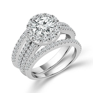 Diamond Bridal Set 2 ct tw 14k White Gold