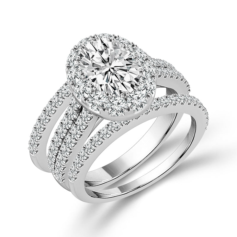 Diamond Bridal Set 2 ct tw 14k White Gold