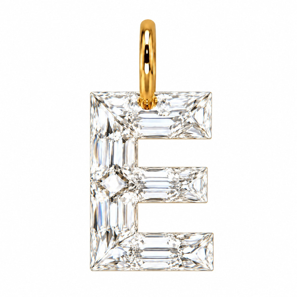 14K Gold Diamond Initial Pendant