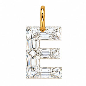 14K Gold Diamond Initial Pendant