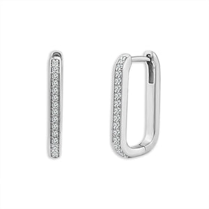 Diamond Hoops Earrings 0.13 ct tw 10k Yellow Gold+10k White Gold