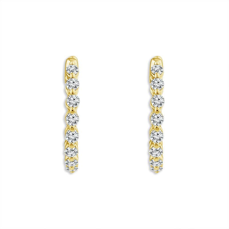 Diamond Hoops Earrings 0.33 ct tw 10k Yellow Gold
