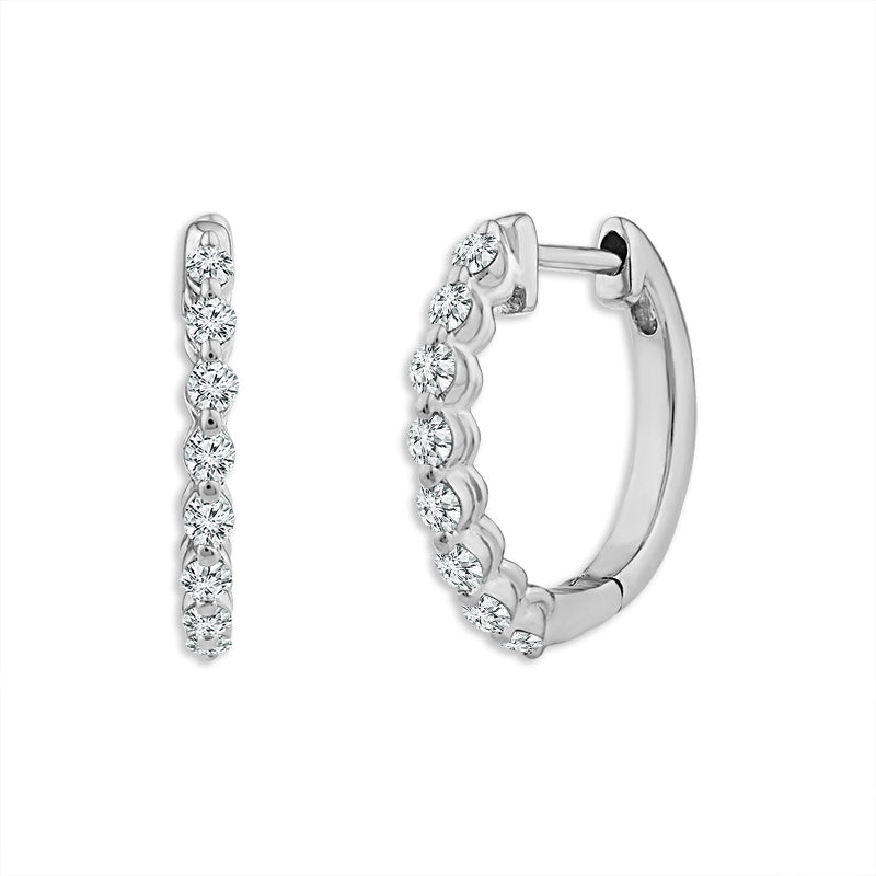 Diamond Hoops Earrings 0.33 ct tw 10k Yellow Gold