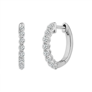 Diamond Hoops Earrings 0.33 ct tw 10k Yellow Gold