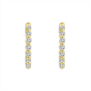 Diamond Hoops Earrings 0.33 ct tw 10k Yellow Gold