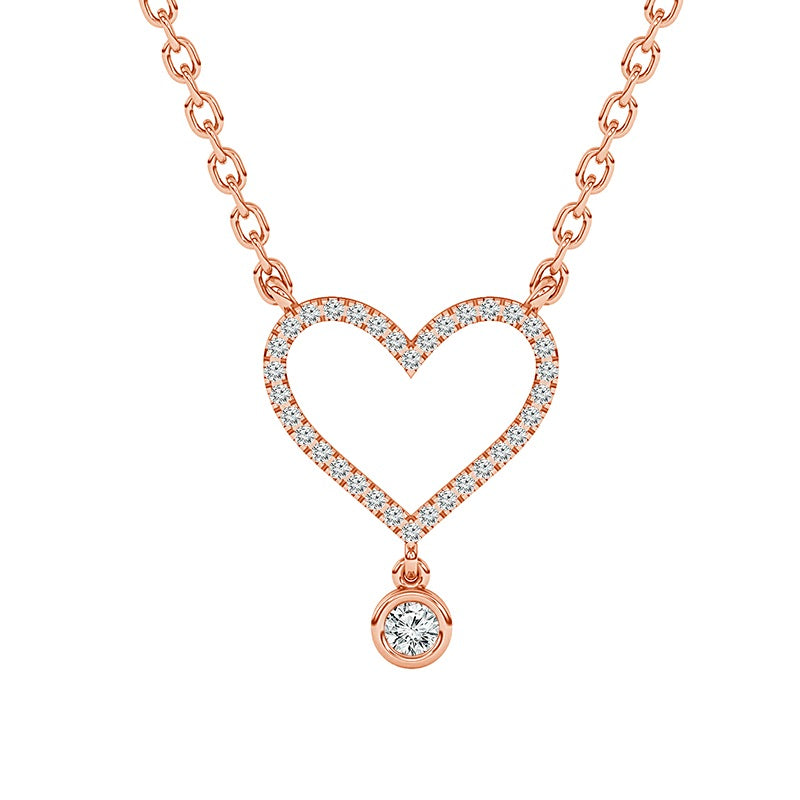 Diamond Fashion Pendant 0.10 ct tw Round 10k Rose Gold
