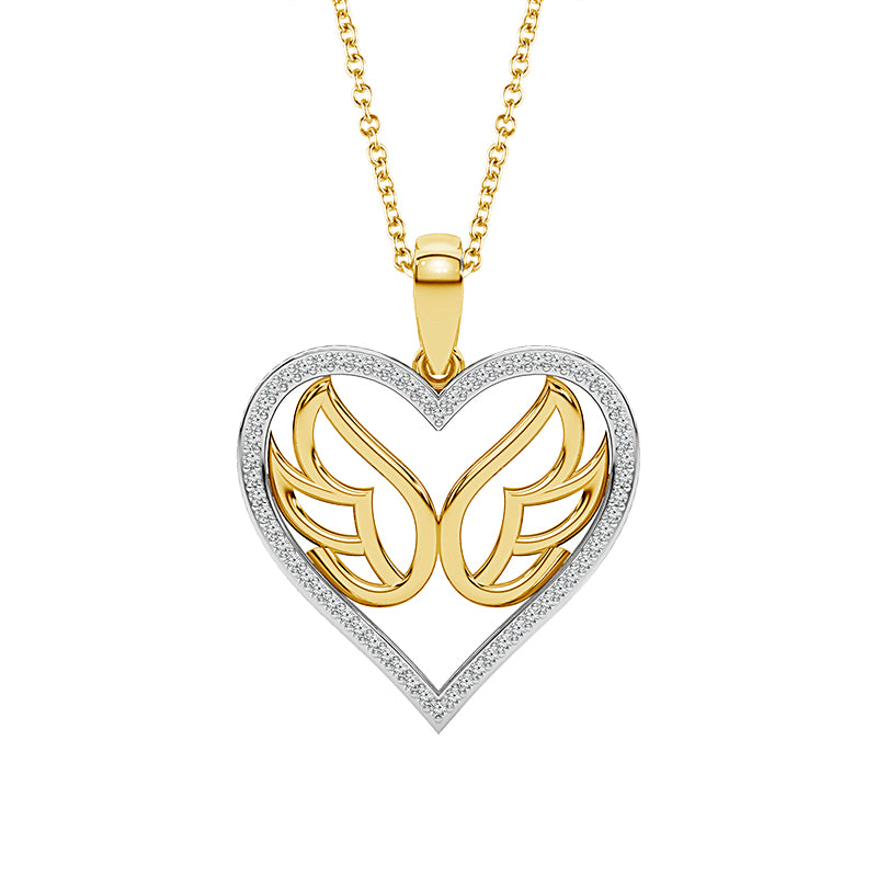 Diamond Fashion Pendant 0.08 ct tw 10k Yellow Gold+Silver