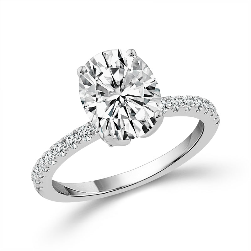 Diamond Bridal Set 0.50 ct tw Center Oval Platinum