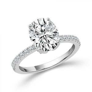 Diamond Bridal Set 0.50 ct tw Center Oval Platinum