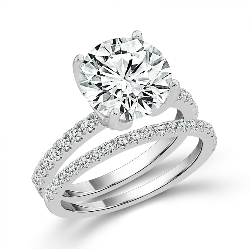 Diamond Bridal Set 0.50 ct tw Center Round Platinum