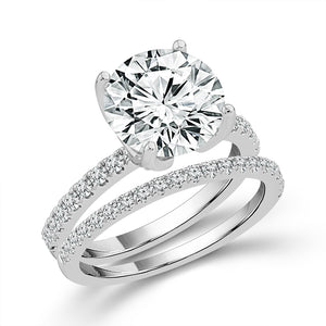 Diamond Bridal Set 0.50 ct tw Center Round Platinum