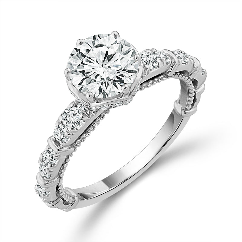 Diamond Engagement Ring 0.63 ct tw Center Round 14k White Gold