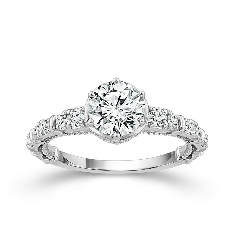 Diamond Engagement Ring 0.63 ct tw Center Round 14k White Gold