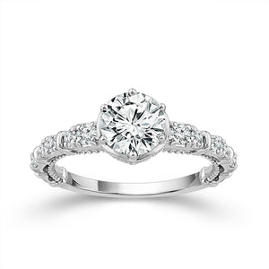 Diamond Engagement Ring 0.63 ct tw Center Round 14k White Gold