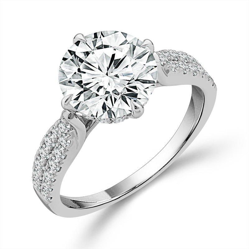 Diamond Engagement Ring 0.50 ct tw Center Round 14k White Gold