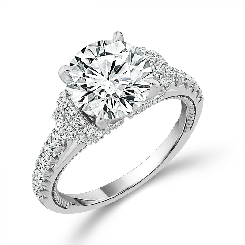 Diamond Engagement Ring 0.63 ct tw Center Round 14k White Gold