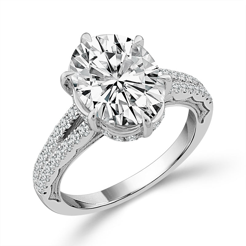 Diamond Engagement Ring 0.40 ct tw Center Oval 14k White Gold