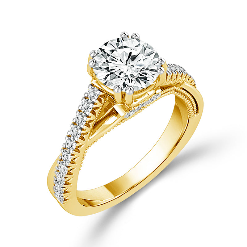 Diamond Engagement Ring 0.33 ct tw Center Round 14k White Gold