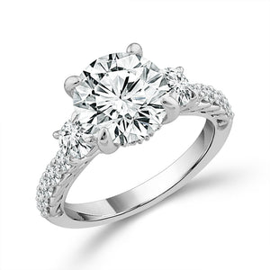 Diamond Engagement Ring 1 ct tw Center Round 14k White Gold
