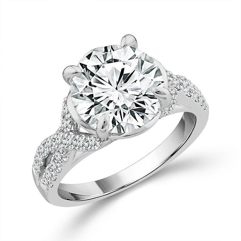 Diamond Engagement Ring 0.50 ct tw Center Round 14k White Gold