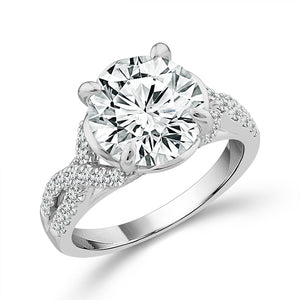 Diamond Engagement Ring 0.50 ct tw Center Round 14k White Gold