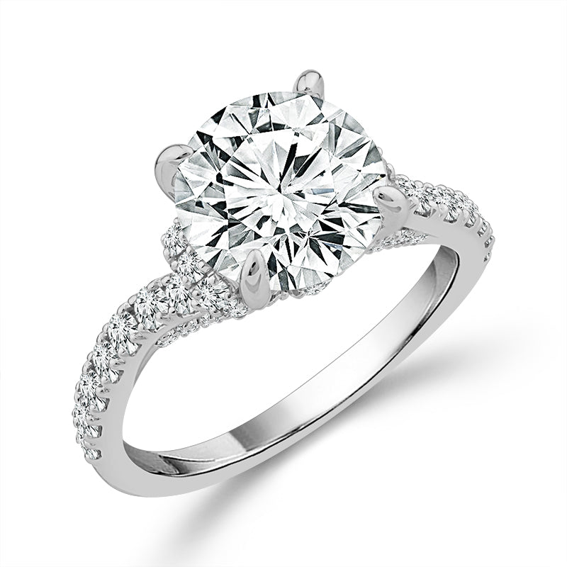 Diamond Engagement Ring 0.75 ct tw Center Round 14k White Gold
