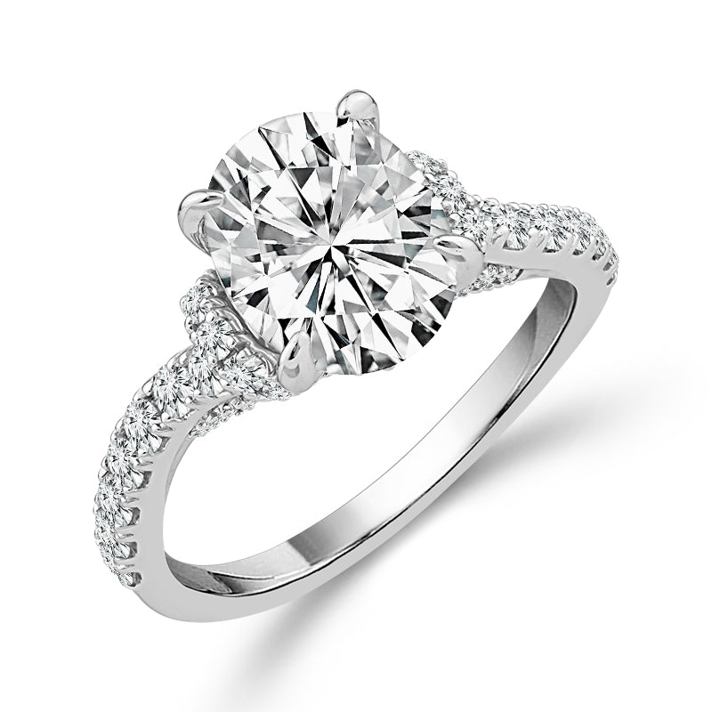 Diamond Engagement Ring 0.75 ct tw Center Oval 14k White Gold