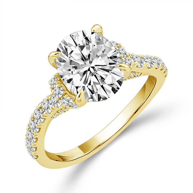 Diamond Engagement Ring 0.75 ct tw Center Oval 14k White Gold
