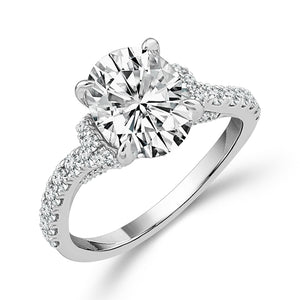 Diamond Engagement Ring 0.75 ct tw Center Oval 14k White Gold