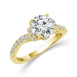 Diamond Engagement Ring 0.63 ct tw Center Round 14k Yellow Gold