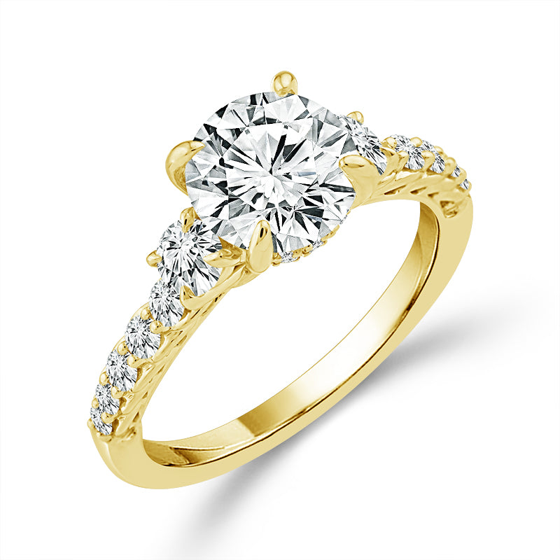 Diamond Engagement Ring 0.63 ct tw Center Oval 14k Yellow Gold