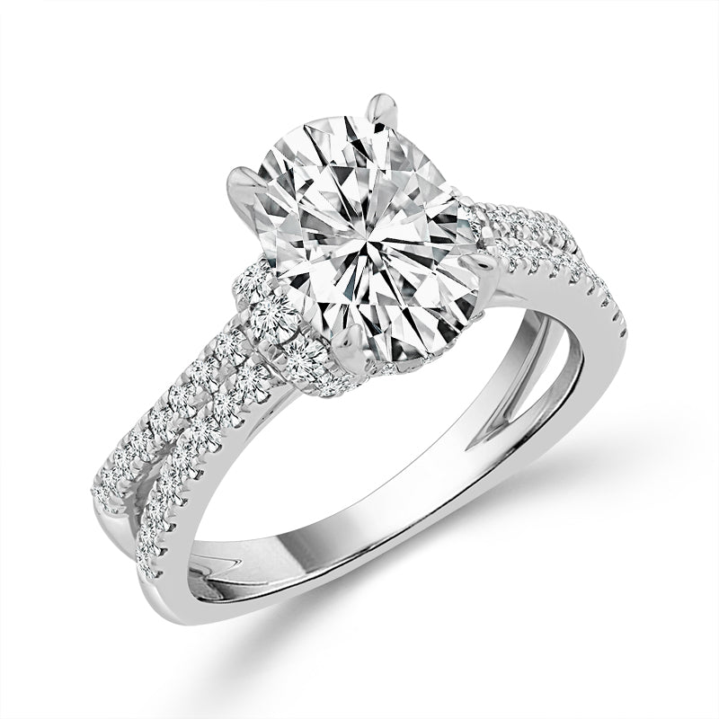 Diamond Engagement Ring 0.63 ct tw Center Oval 14k Yellow Gold