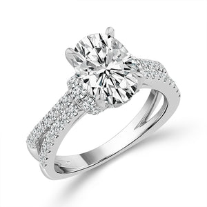 Diamond Engagement Ring 0.63 ct tw Center Oval 14k Yellow Gold