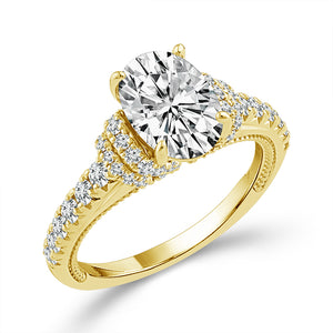 Diamond Engagement Ring 0.40 ct tw Center Oval 14k Yellow Gold
