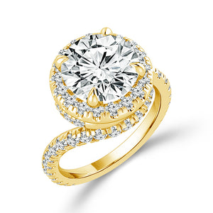 Diamond Engagement Ring 1.25 ct tw Center Round 14k Yellow Gold