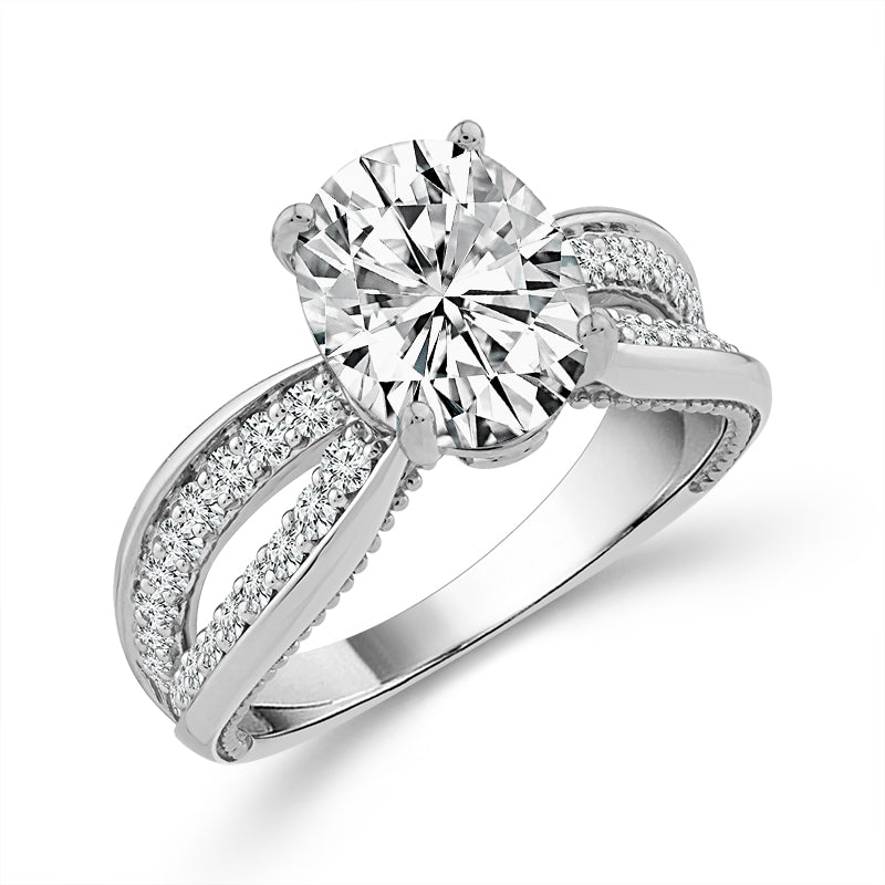Diamond Engagement Ring 0.63 ct tw Center Oval 14k Yellow Gold