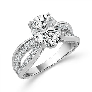 Diamond Engagement Ring 0.63 ct tw Center Oval 14k Yellow Gold