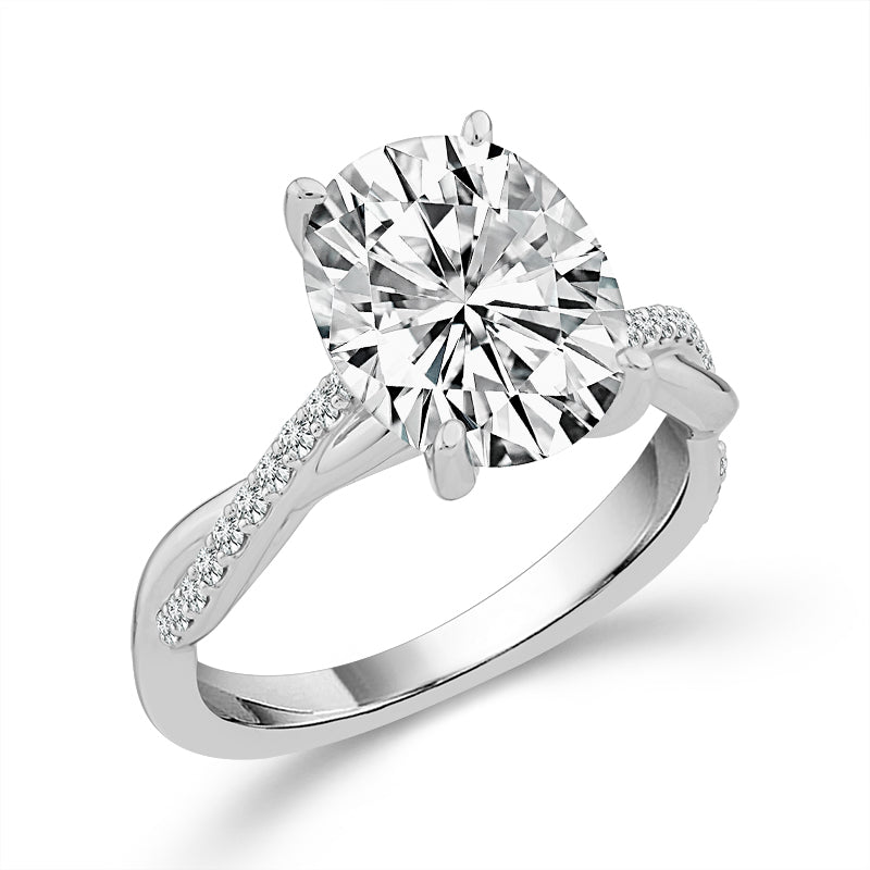 Diamond Engagement Ring 0.20 ct tw Center Oval Platinum