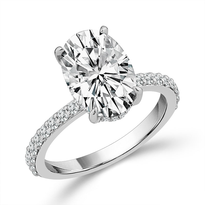 Diamond Engagement Ring 0.50 ct tw Center Oval Platinum