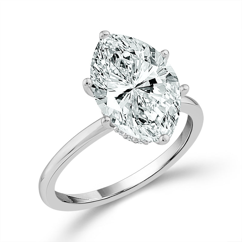 Diamond Engagement Ring 0.08 ct tw Center Oval Platinum