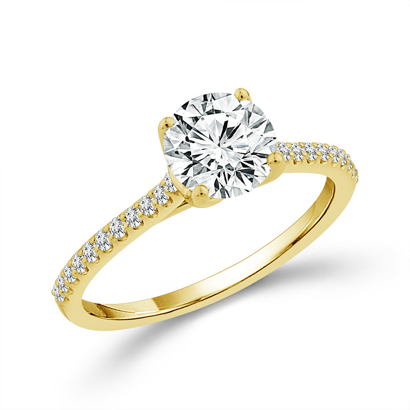 Diamond Engagement Ring 0.17 ct tw Center Round 14k Yellow Gold