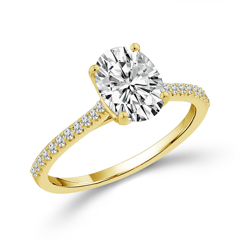 Diamond Engagement Ring 0.17 ct tw Center Oval 14k Yellow Gold
