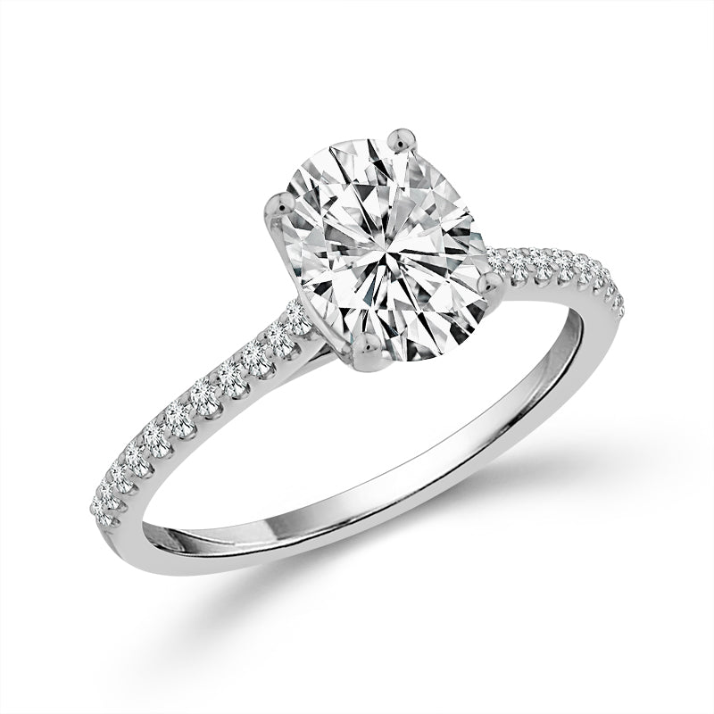 Diamond Engagement Ring 0.17 ct tw Center Oval 14k Yellow Gold