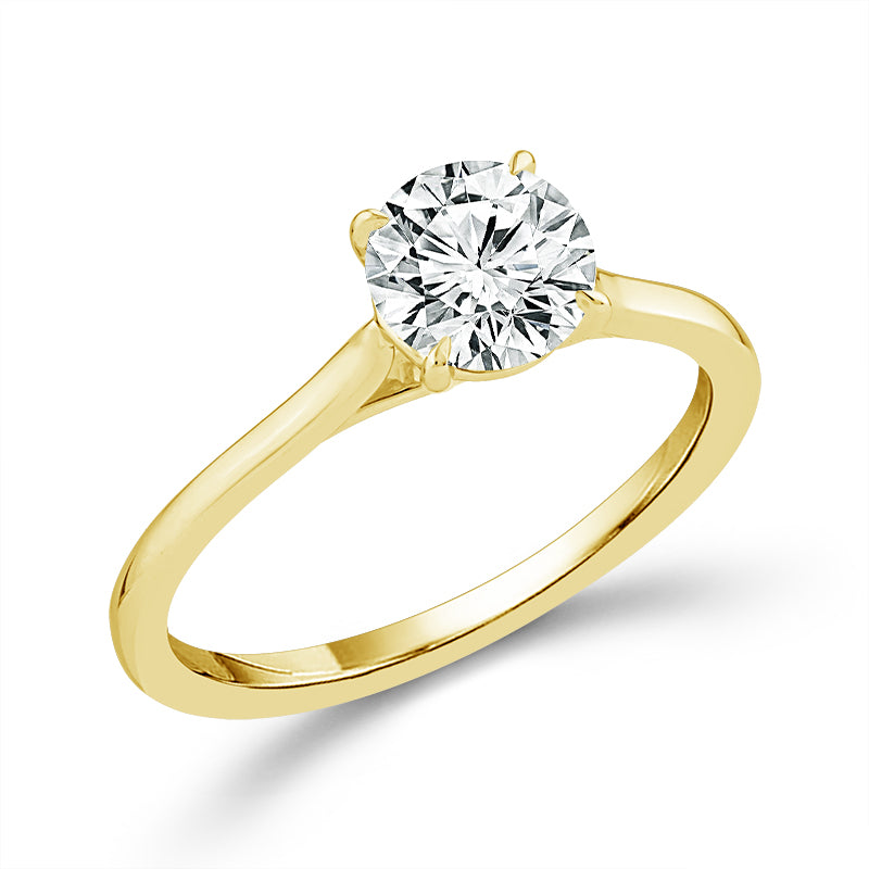 Engagement Ring Center Round 14k White Gold