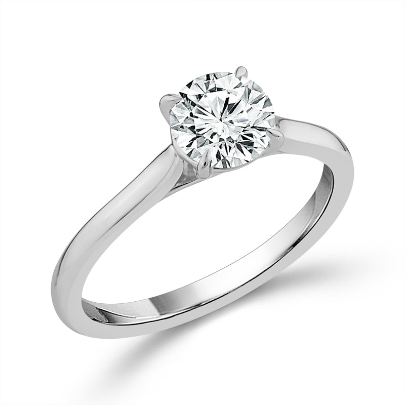 Engagement Ring Center Round 14k White Gold
