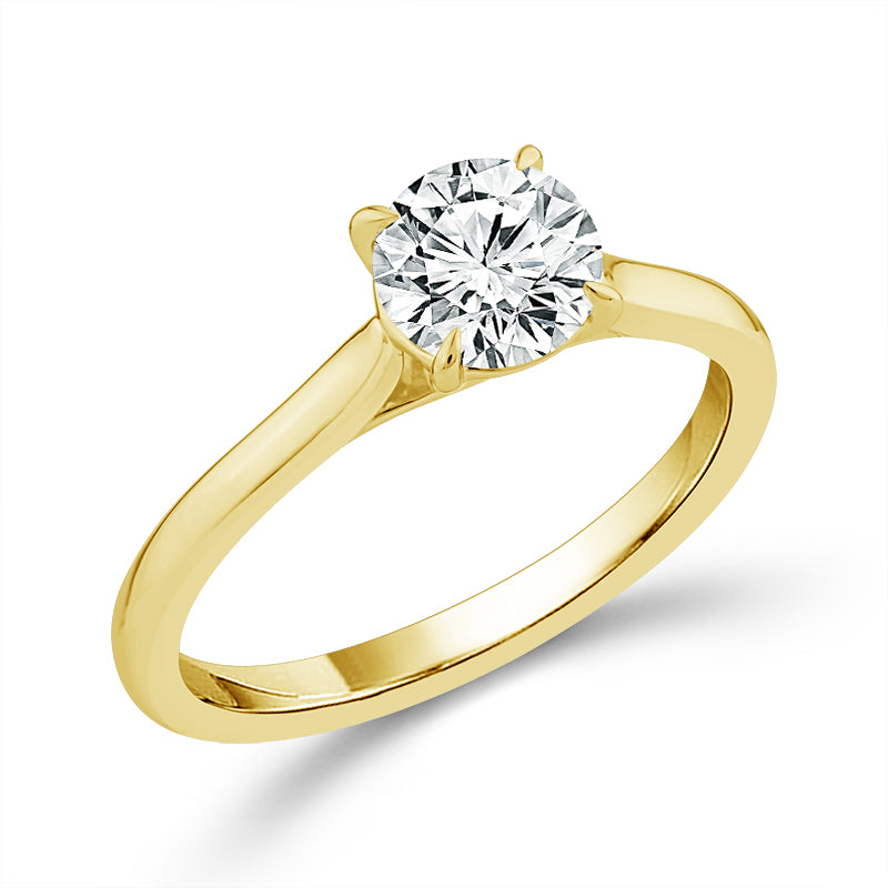 Engagement Ring Center Round 14k White Gold