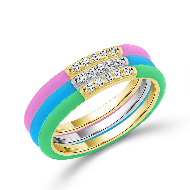Diamond Band 0.17 ct tw 14k White Gold+14k Yellow Gold